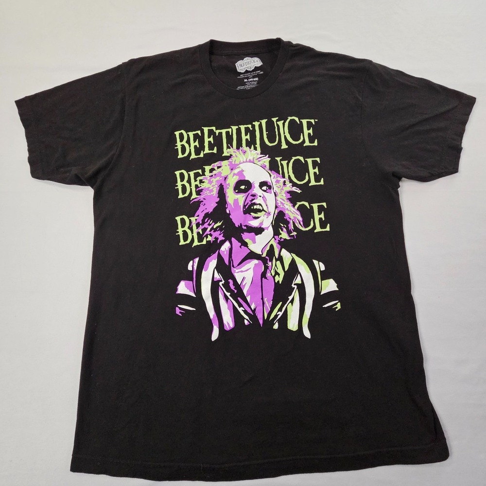 Beetlejuice Black Short Sleeve Cotton T-Shirt Men's XL